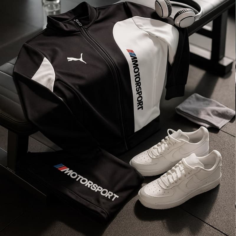 ست سوئیشرت شلوار مردانه مشکی مدل MotorSport